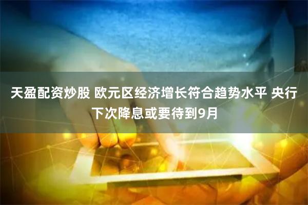 天盈配资炒股 欧元区经济增长符合趋势水平 央行下次降息或要待到9月